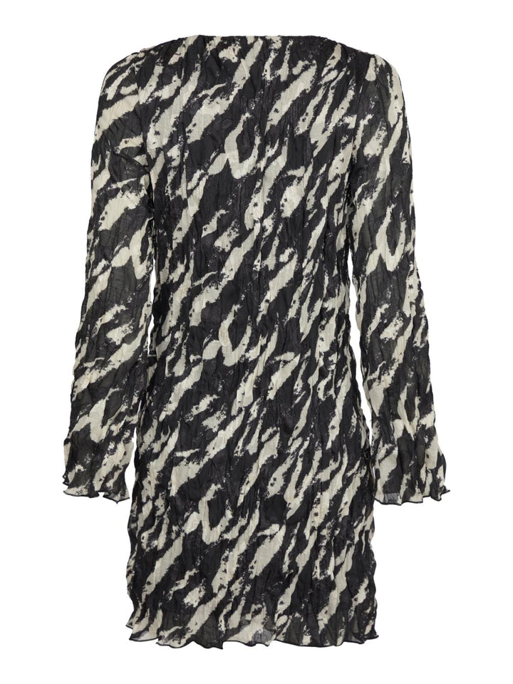 Neo Noir - Luni Distressed Zebra Dress - Black Kjoler