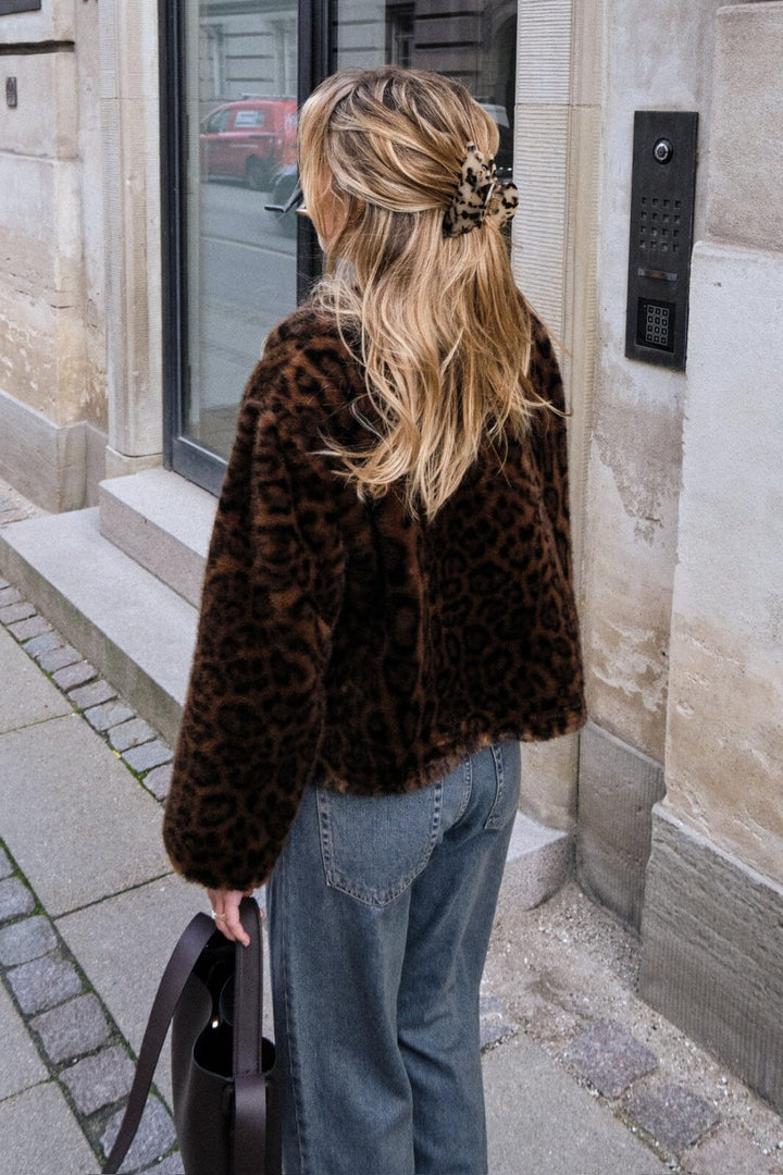 Neo Noir - Melodie Leo Faux Fur Jacket - Dark Brown Jakker