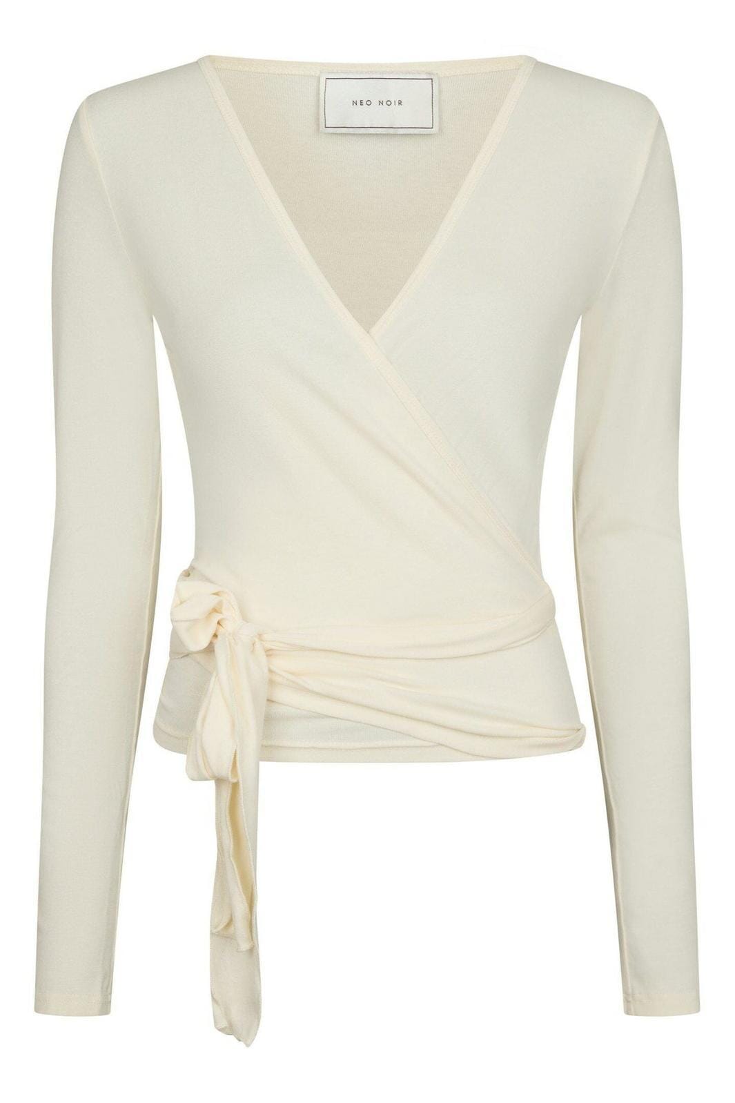 Neo Noir - Nia Jersey Wrap Blouse 165501 - 124 - Ivory Bluser