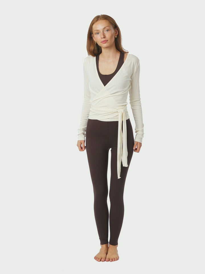 Neo Noir - Nia Jersey Wrap Blouse 165501 - 124 - Ivory Bluser