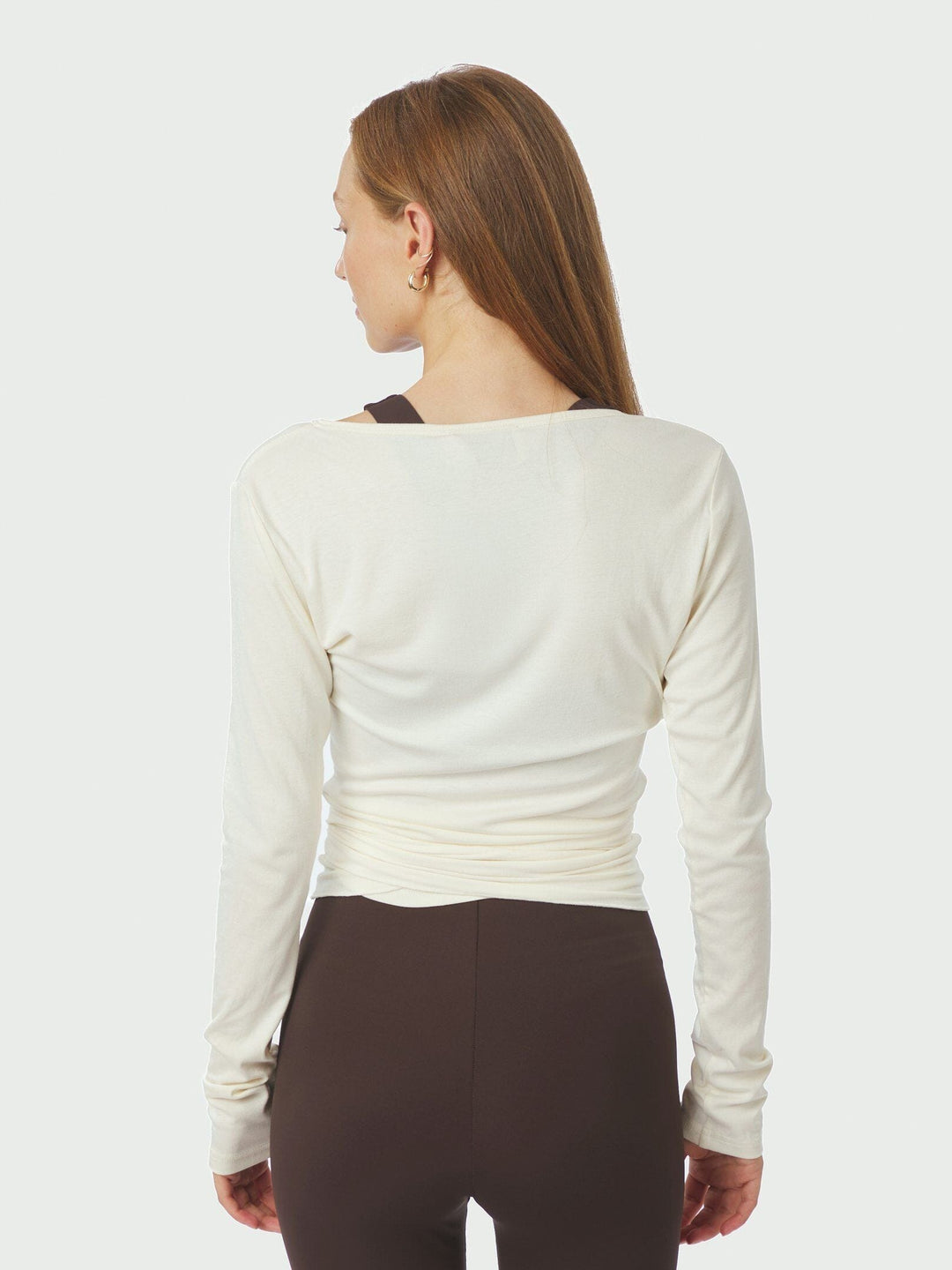 Neo Noir - Nia Jersey Wrap Blouse 165501 - 124 - Ivory Bluser