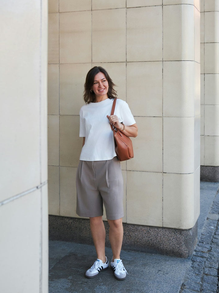 Neo Noir - Nika Structure Bermuda Shorts 165353 - 811 - Dark Taupe Shorts