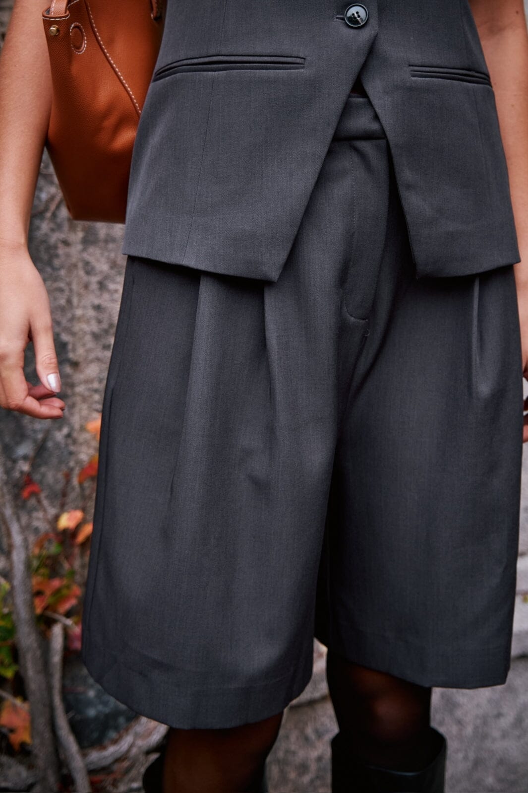 Neo Noir - Nika Structure Shorts 164538 - Dark Grey Shorts