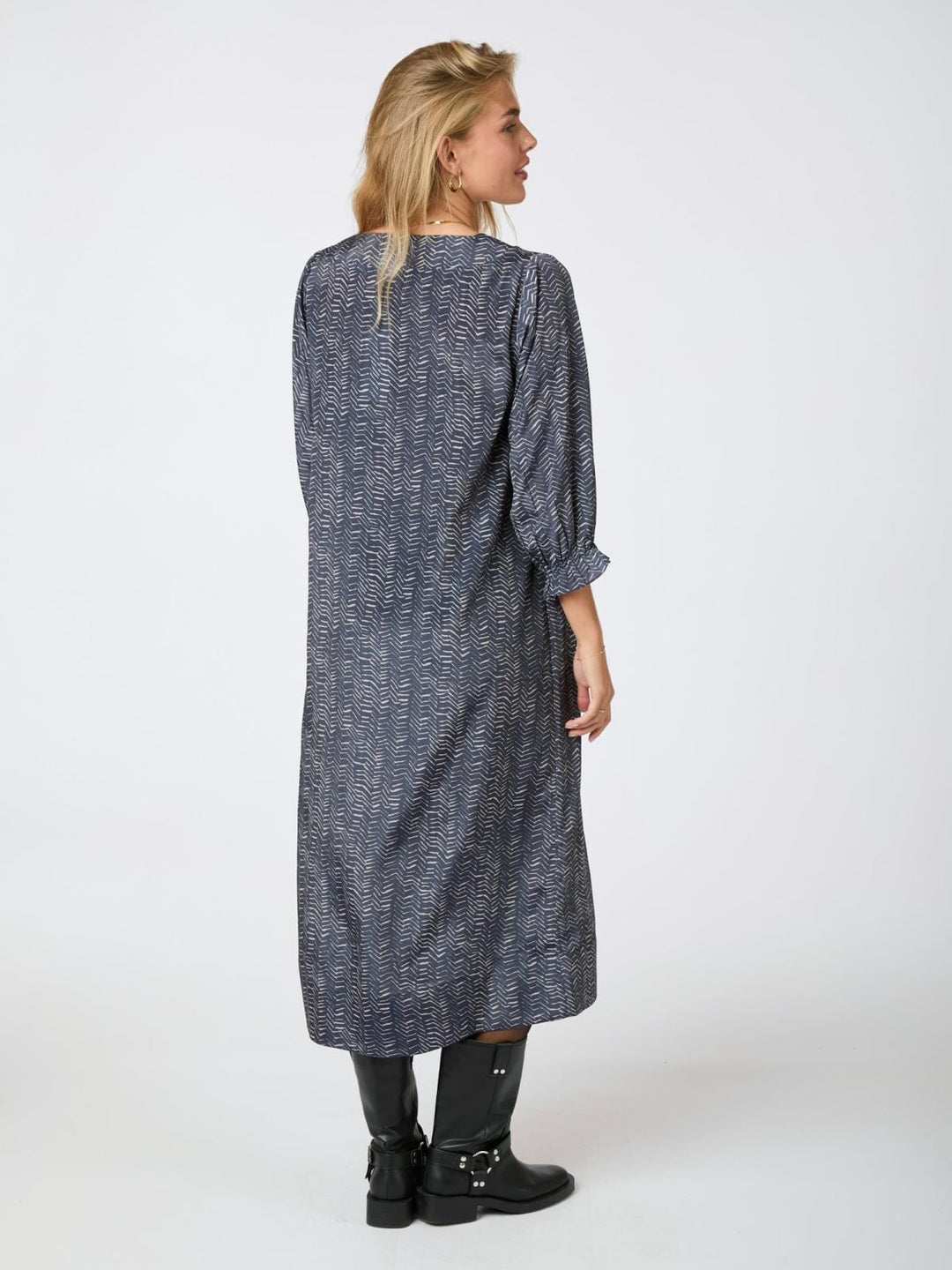 Neo Noir - Palace Zigzag Duo Dress - Midnight Blue Kjoler