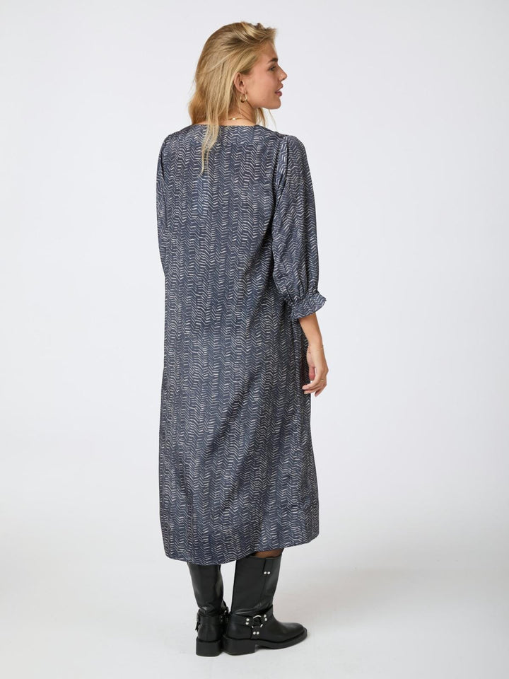 Neo Noir - Palace Zigzag Duo Dress - Midnight Blue Kjoler