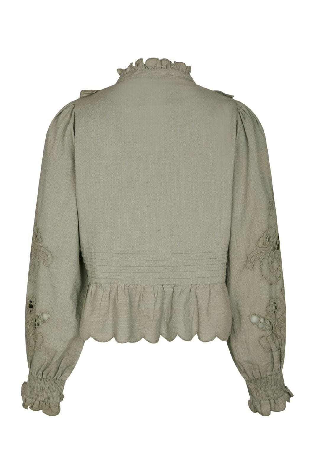 Neo Noir - Petrine Embroidery Blouse 161136 - 627 - Smoke Green