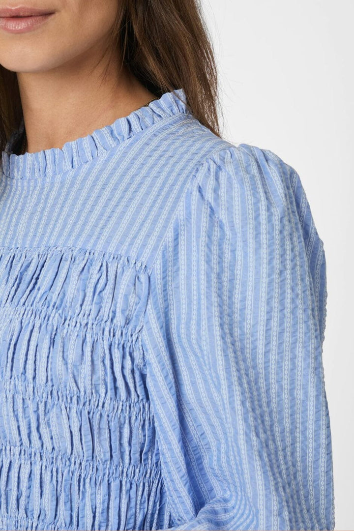 Neo Noir - Possa Twist Stripe Blouse 166412 - 145 - Light Blue