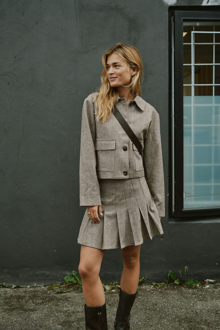 Neo Noir - Romana Herringbone Jacket 164892 - 306 - Dusty Brown Jakker
