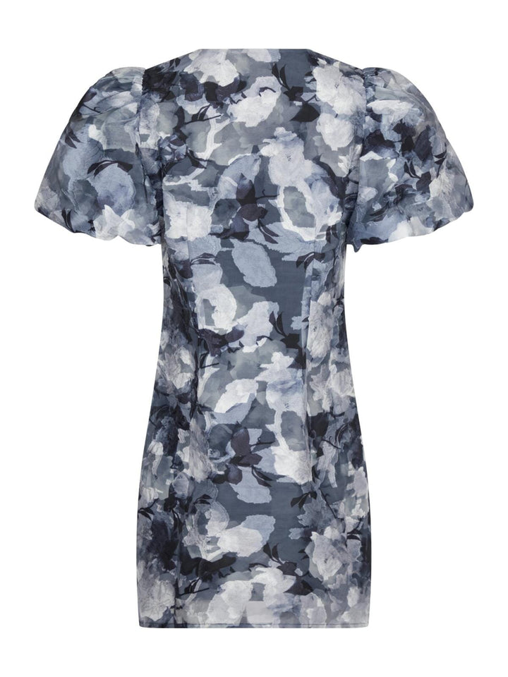 Neo Noir - Sika Brocade Floral Dress - Floral Grey Kjoler