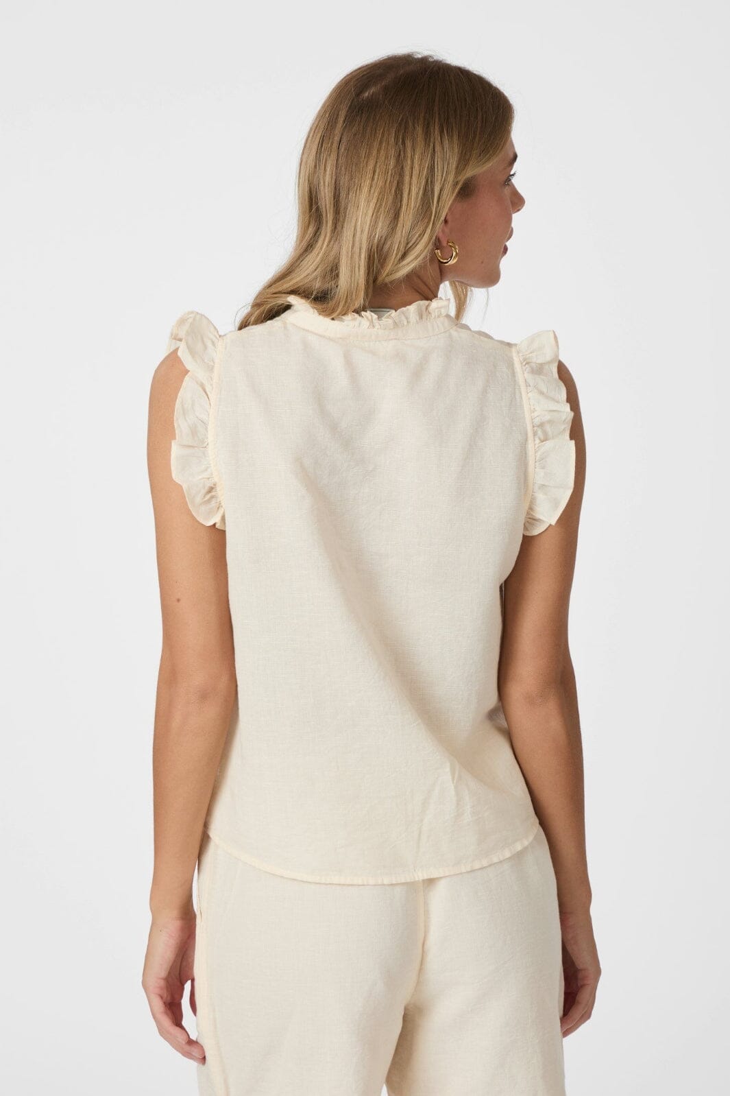 Neo Noir - Siona Linen Top 160245 - 191 - Light Yellow