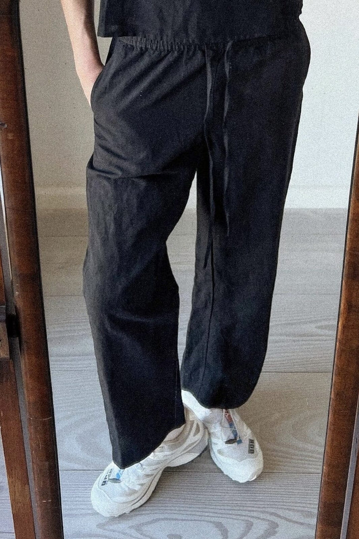 Neo Noir - Sonar Linen Pants - Black Bukser