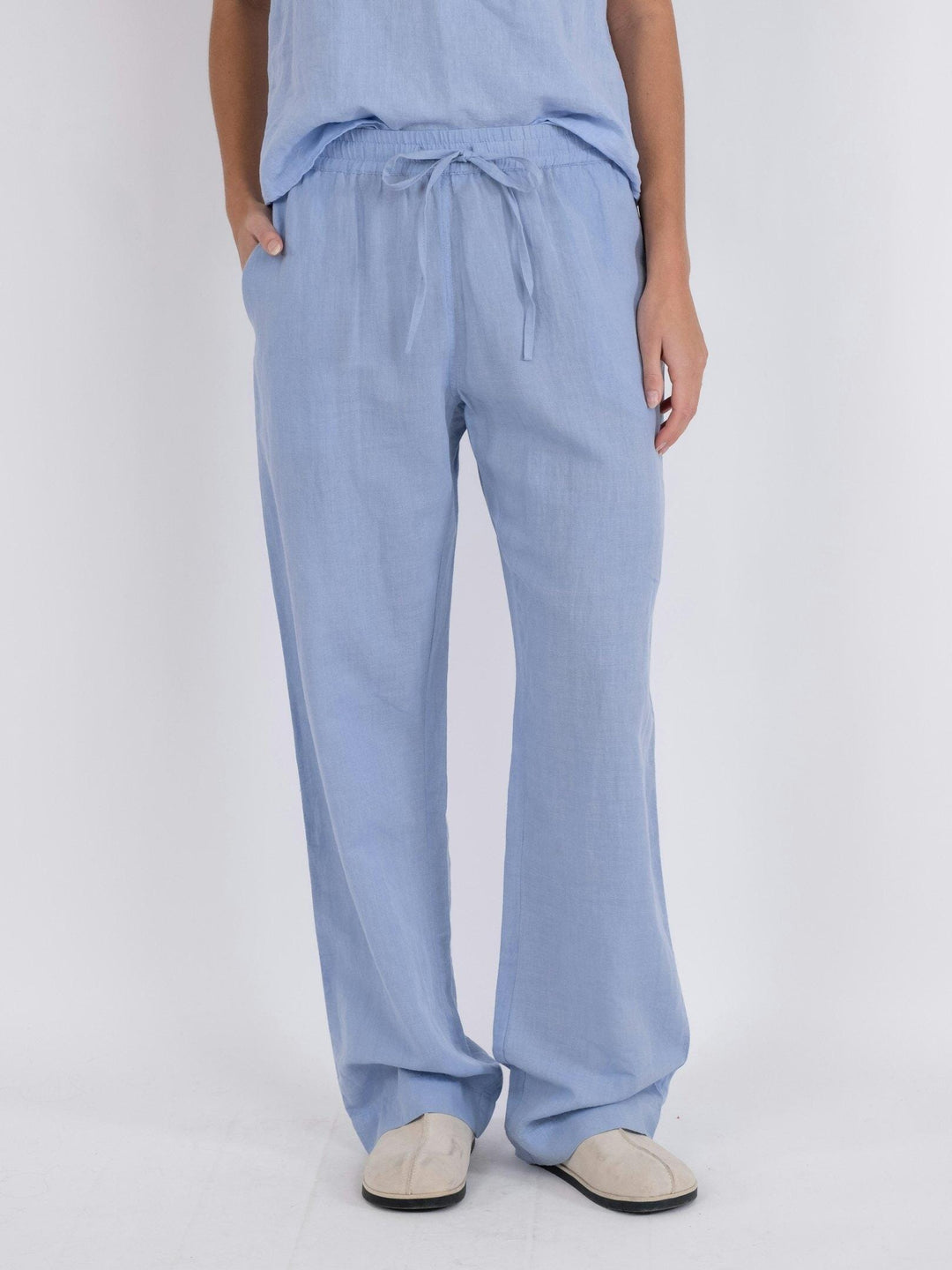 Neo Noir - Sonar Linen Pants - Light Blue Bukser