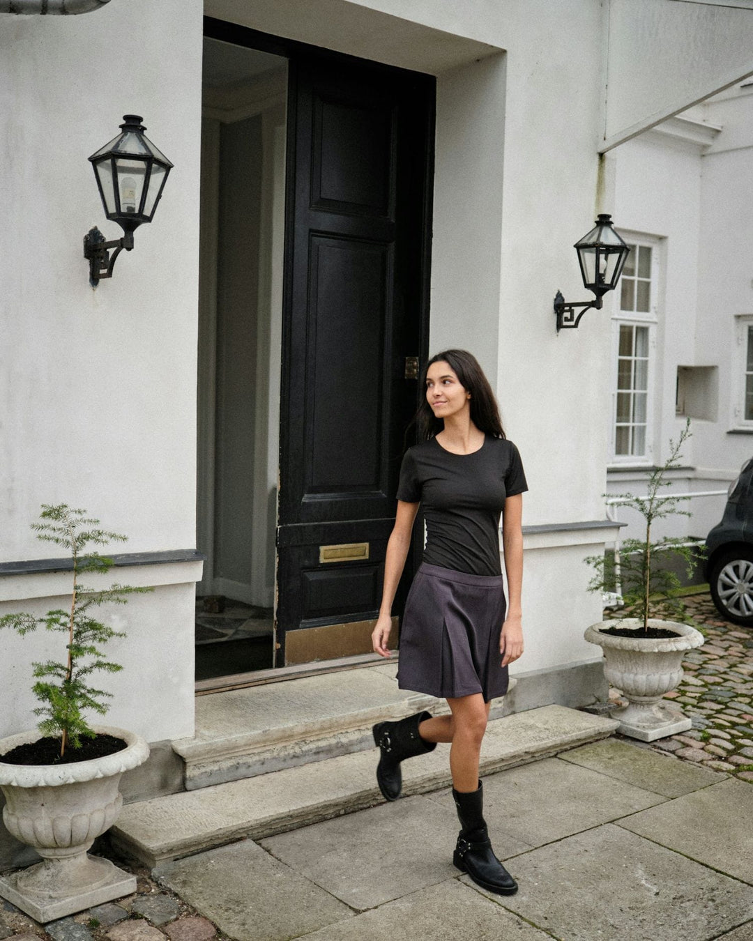 Neo Noir - Summa Structure Skirt 164586 - 104 - Dark Grey Nederdele