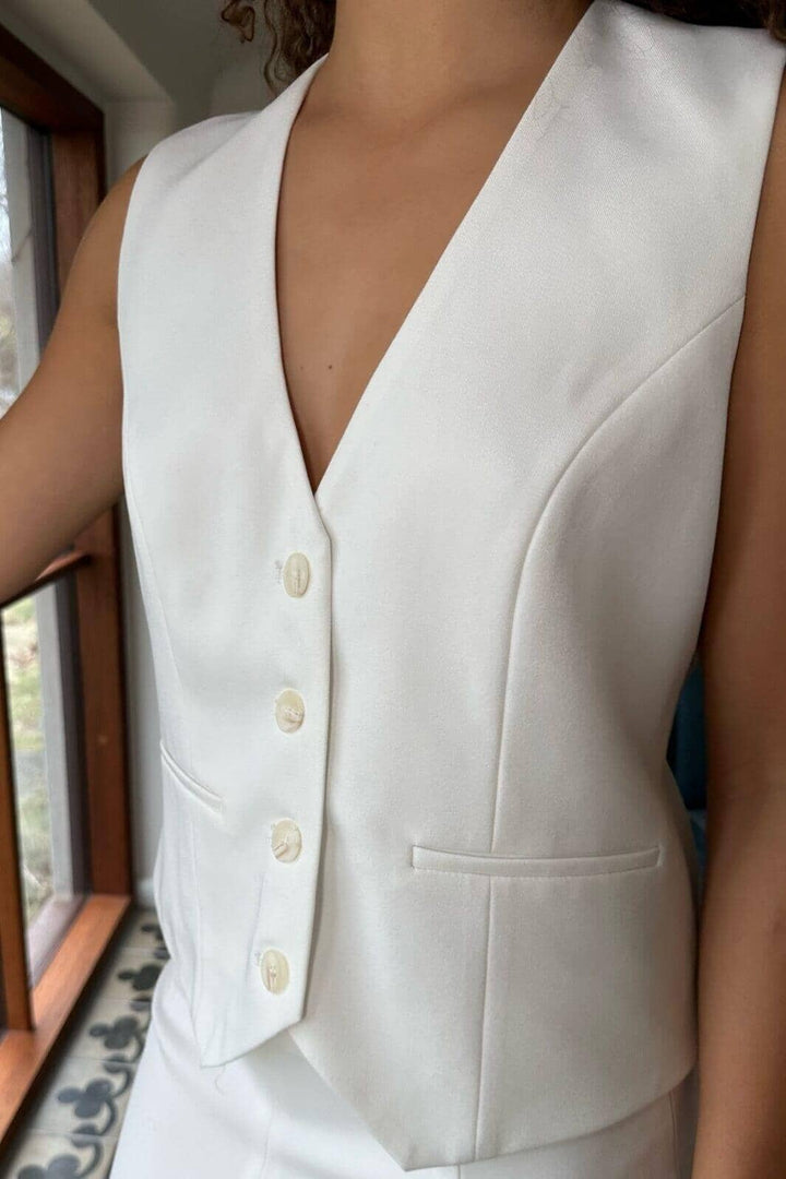 Neo Noir - Vendetta Melange Vest - White Veste