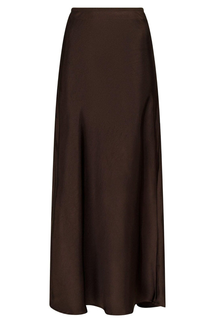 Neo Noir - Vicky Heavy Sateen Skirt 159588 - Dark Brown Nederdele