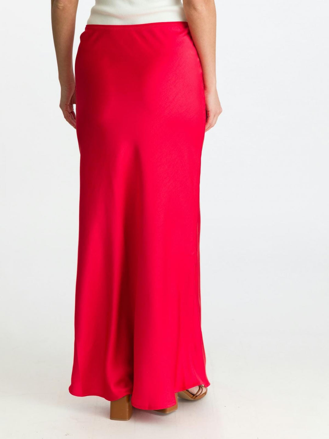 Neo Noir - Vicky Heavy Sateen Skirt - Red Nederdele