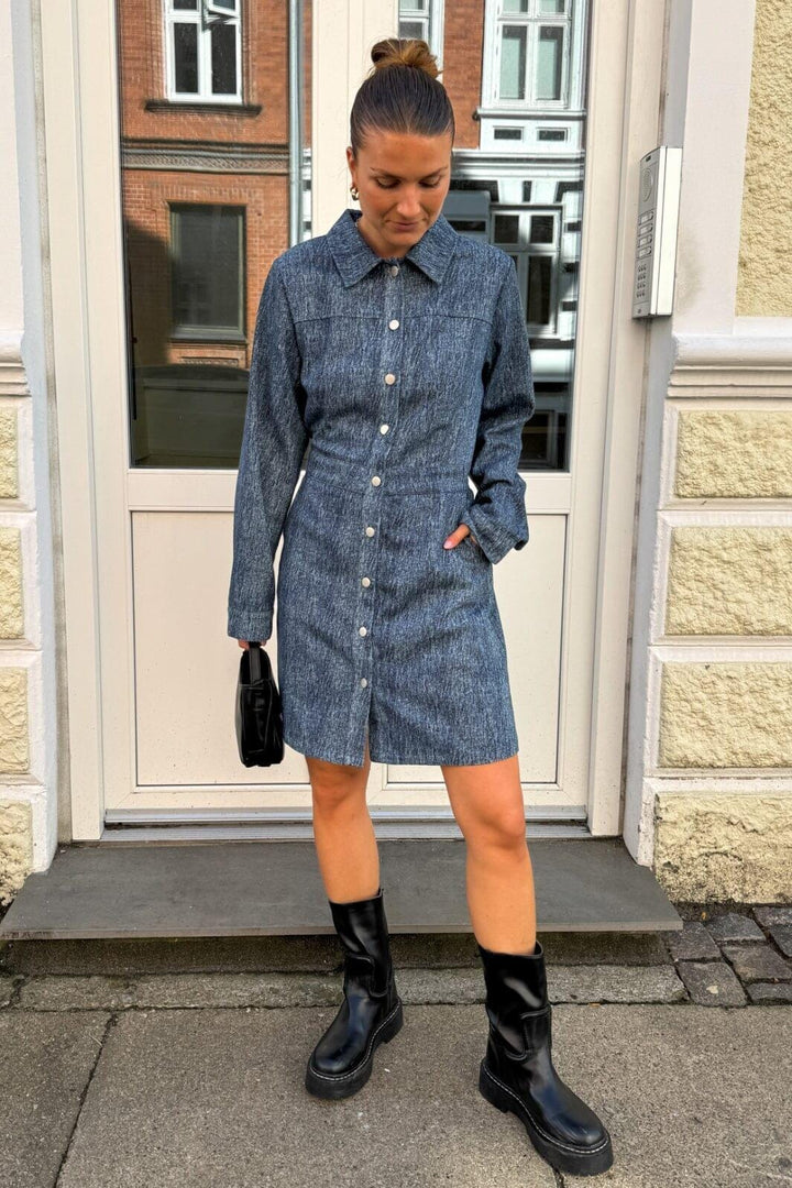 Noella - Benita Ls Dress - 1050 Blue Snow Wash