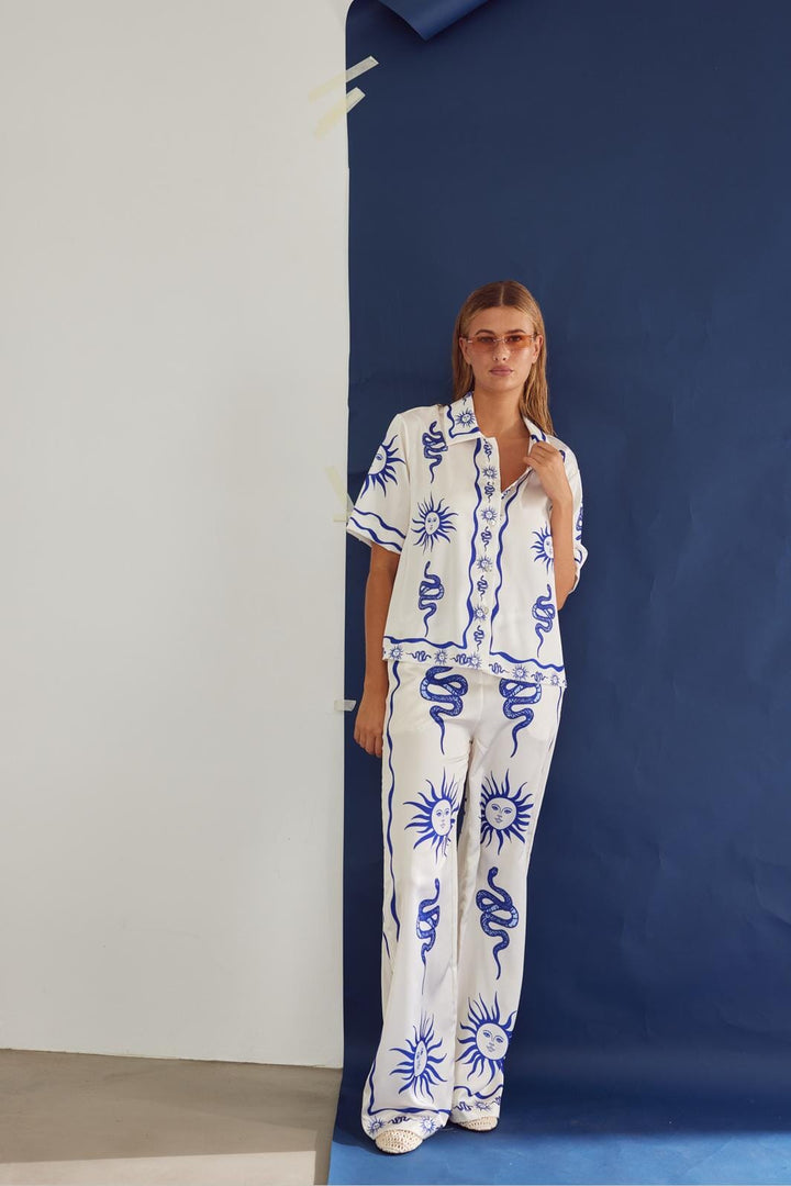 Noella - Kimona Pants 13060002 - 1313 Chana Blue Print