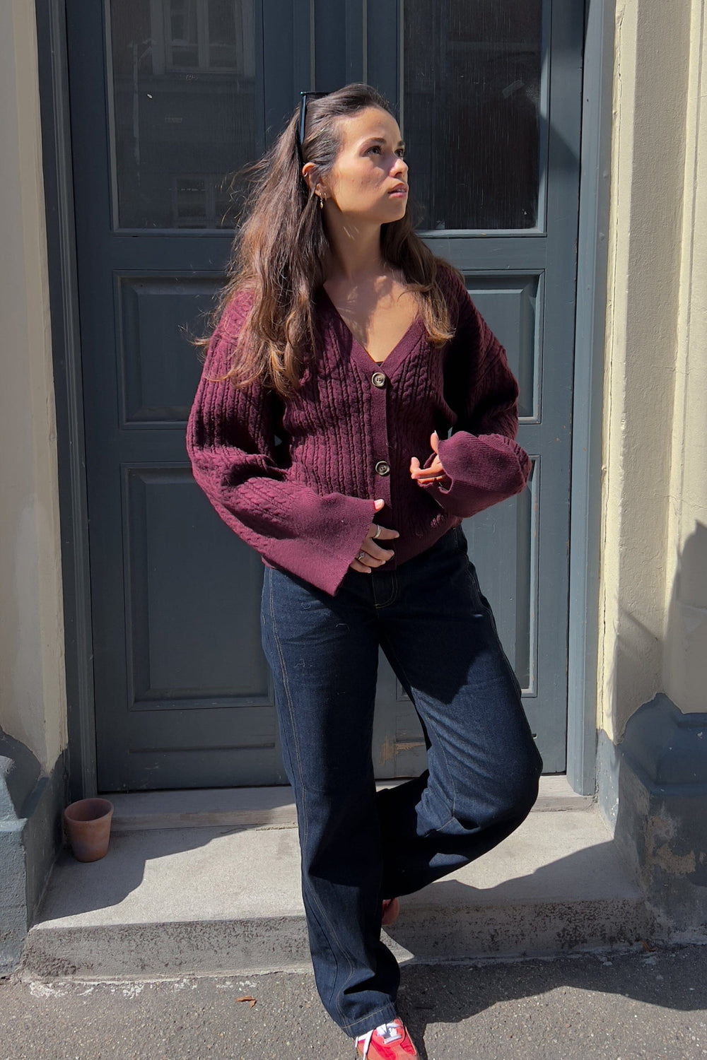 Noella - N-Lenyx Knit 14830001 - 1393 - Winetasting Strikbluser