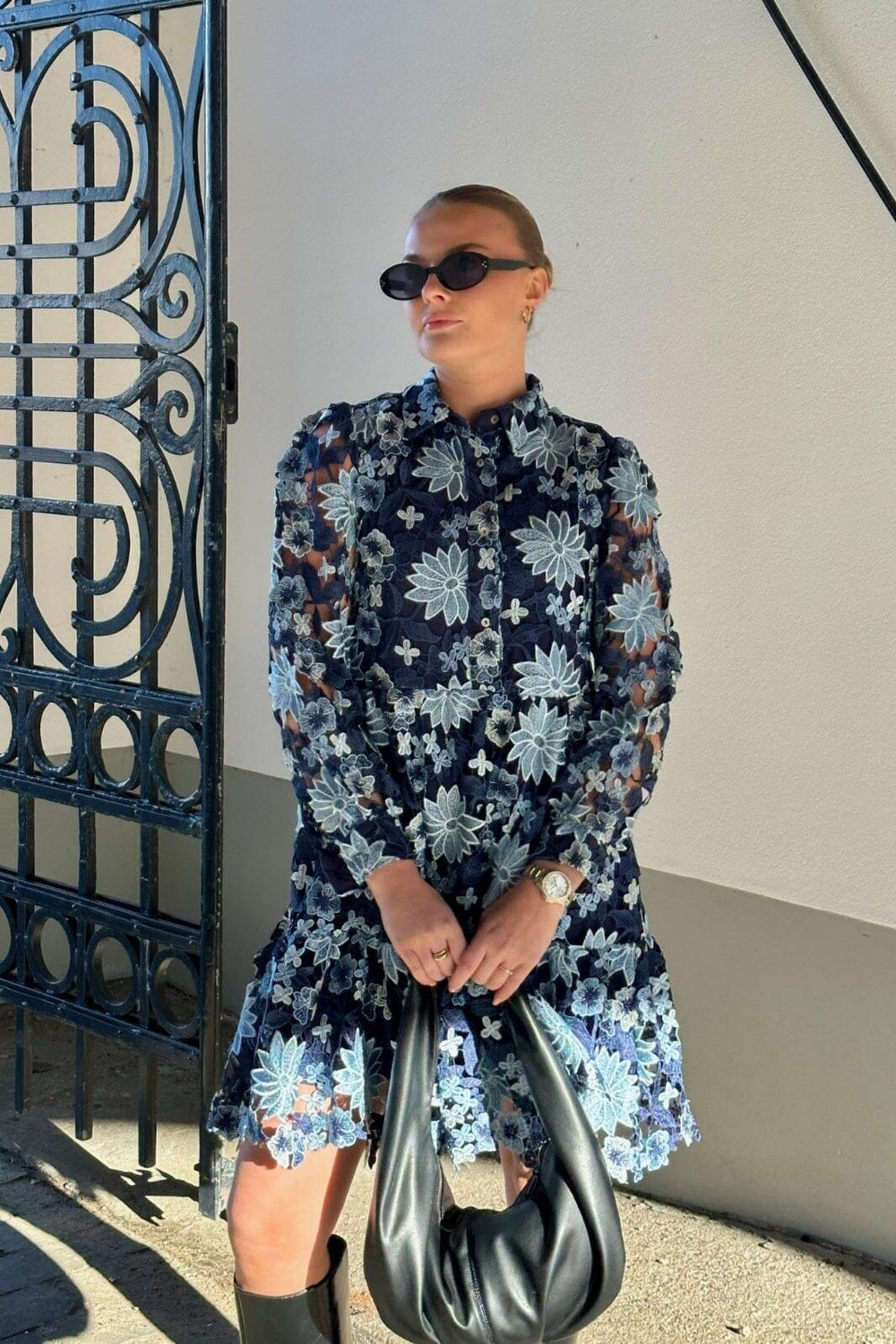 Forudbestilling - Noella - Star Ls Dress - 1292 Dark Blue Mix Kjoler