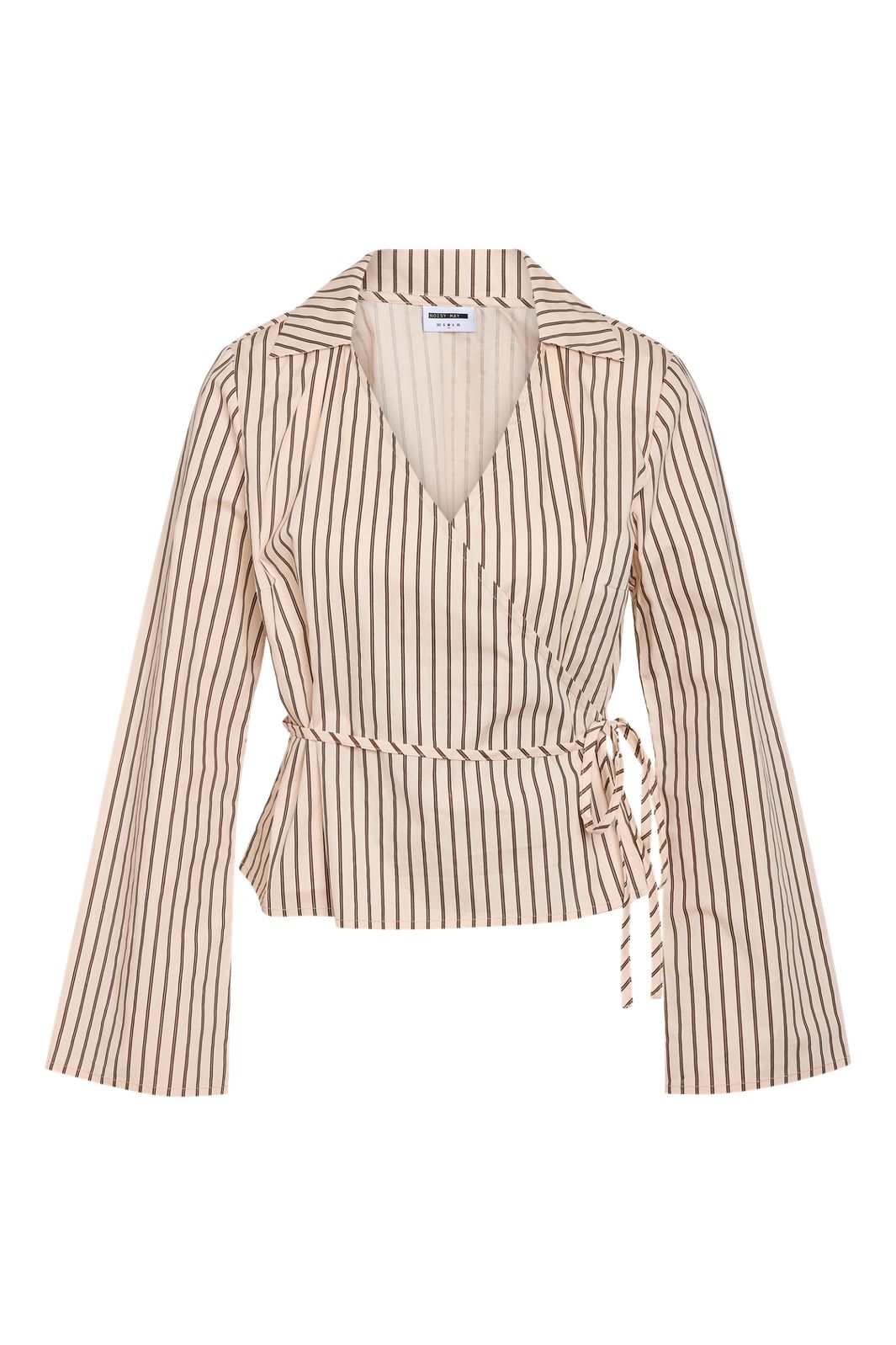 Noisy May - Nmmette L/S Wrap Top - 4998052 Birch Chocolate Brown