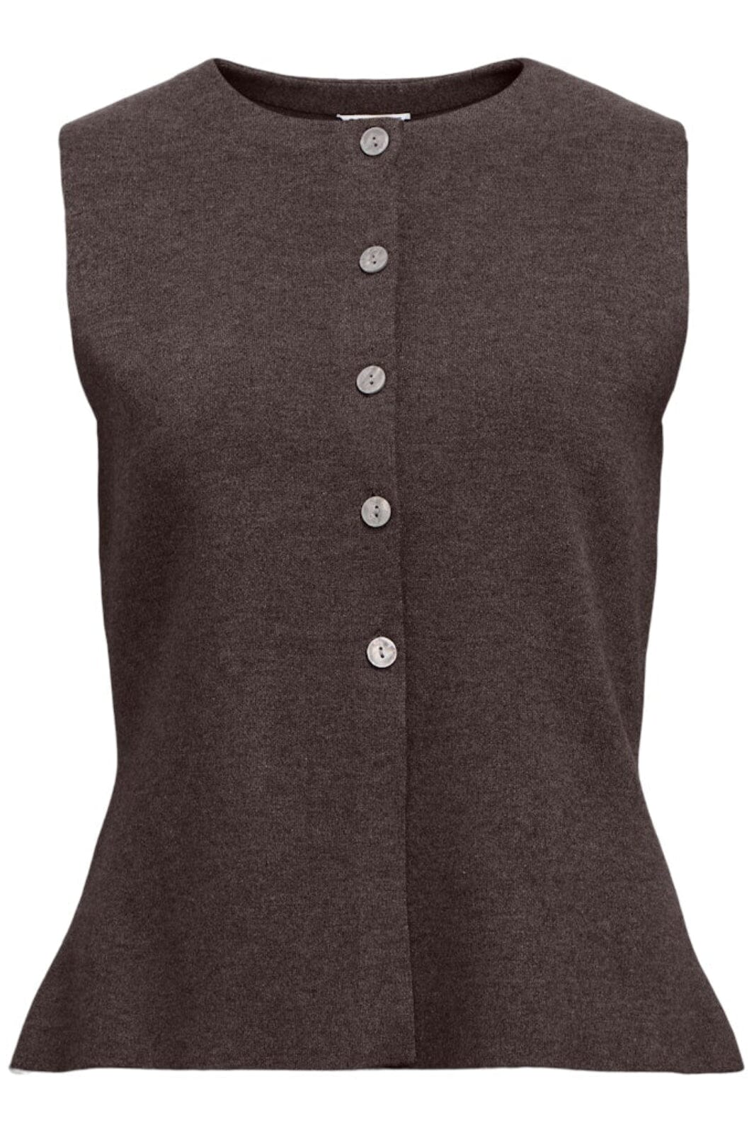 Object - Objreynard Re Knit Vest - 4927200 Seal Brown Veste