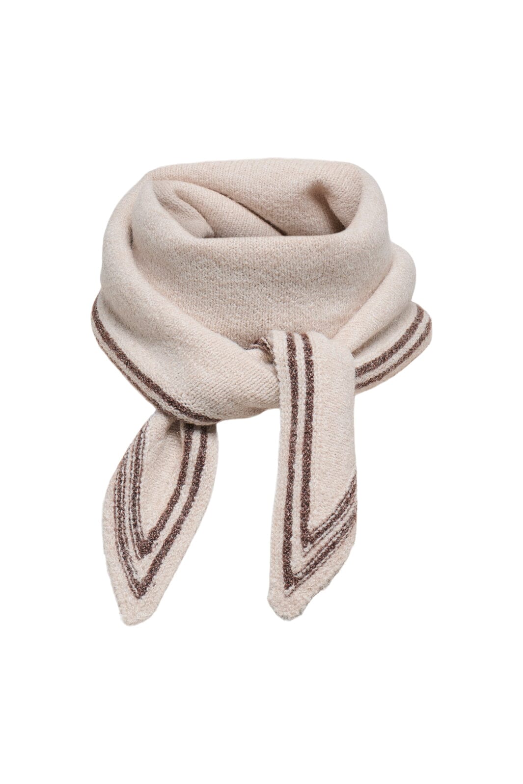 Only - Onlcamilla Knit Small Scarf Cc - 4772015 Pumice Stone Chocolate Torte Edge Tørklæder