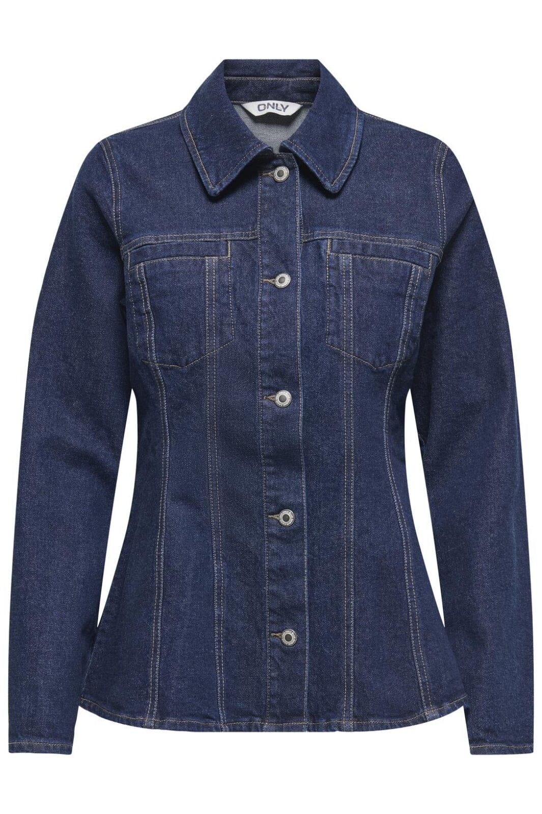Only - Onlelle L/S Fitted Jkt Gua - 4827007 Dark Blue Denim Rinse Jakker
