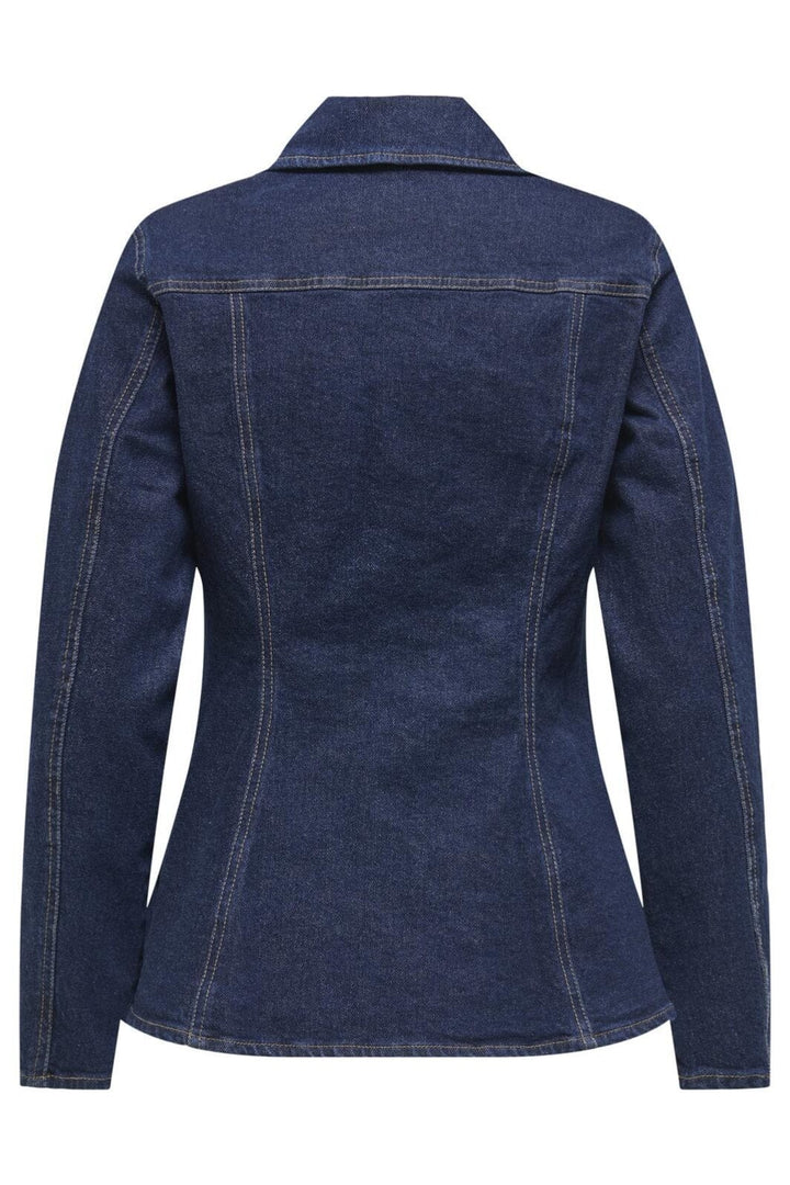 Only - Onlelle L/S Fitted Jkt Gua - 4827007 Dark Blue Denim Rinse Jakker