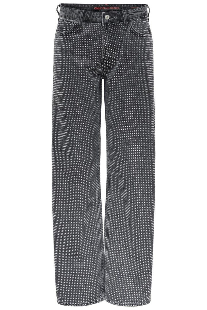 Only - Onlhudson Reg Wide Deco Red Cro - 4596089 Grey Denim Jeans
