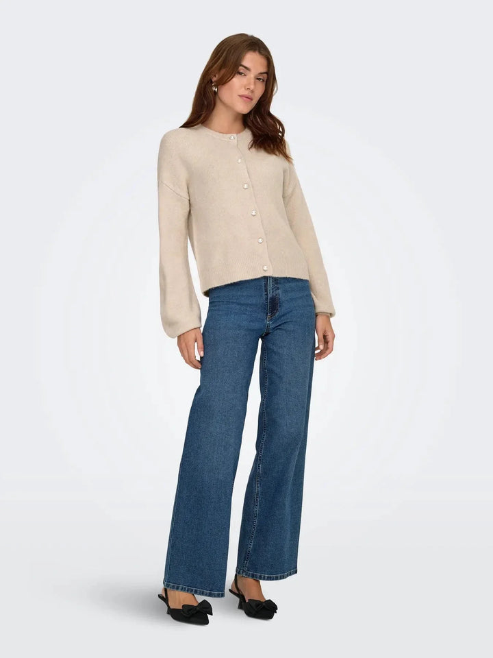 Only - Onlisabella L/S Cardigan Knt - 4901813 Pumice Stone Melange Cardigans