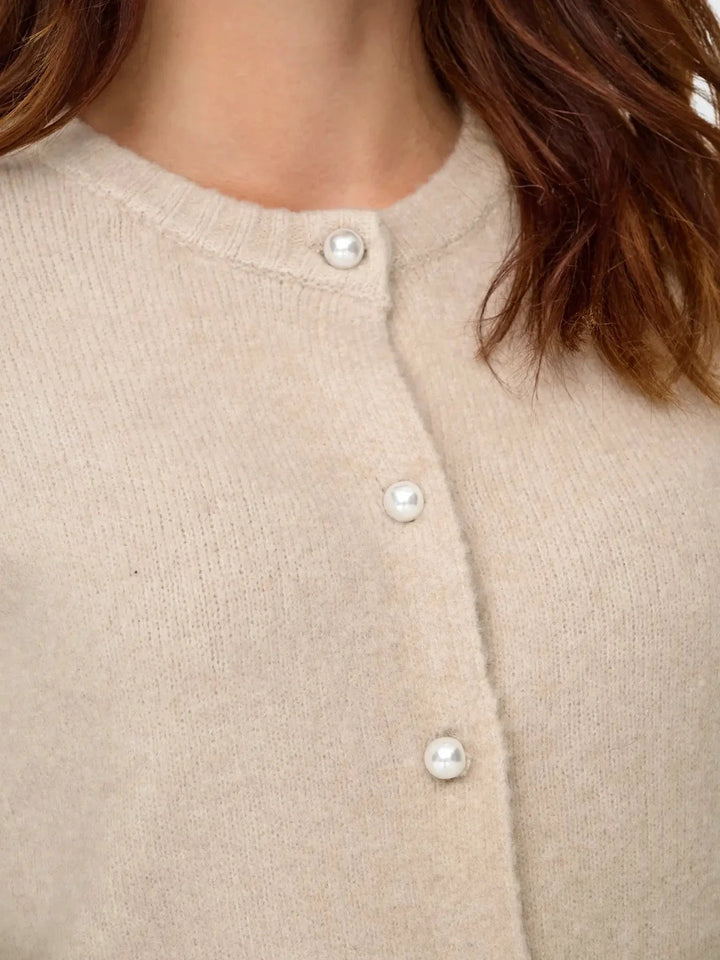 Only - Onlisabella L/S Cardigan Knt - 4901813 Pumice Stone Melange Cardigans