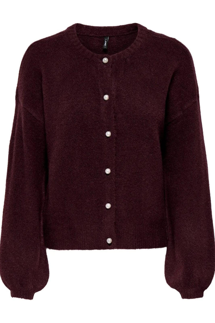 Only - Onlisabella L/S Cardigan Knt - 4902709 Winetasting Melange Cardigans