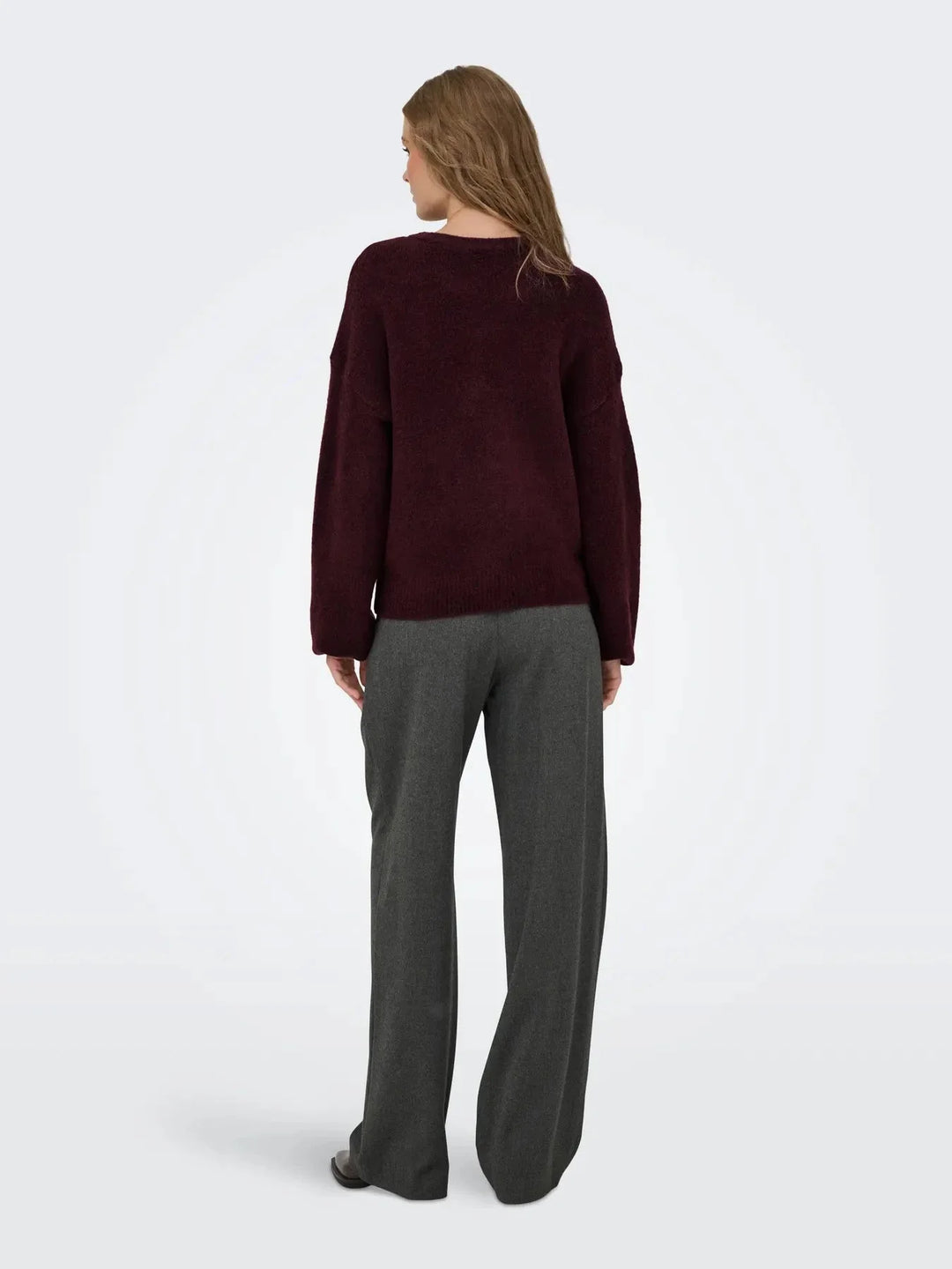 Only - Onlisabella L/S Cardigan Knt - 4902709 Winetasting Melange Cardigans