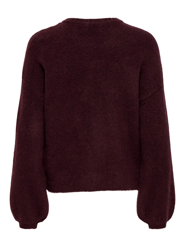 Only - Onlisabella L/S Cardigan Knt - 4902709 Winetasting Melange Cardigans