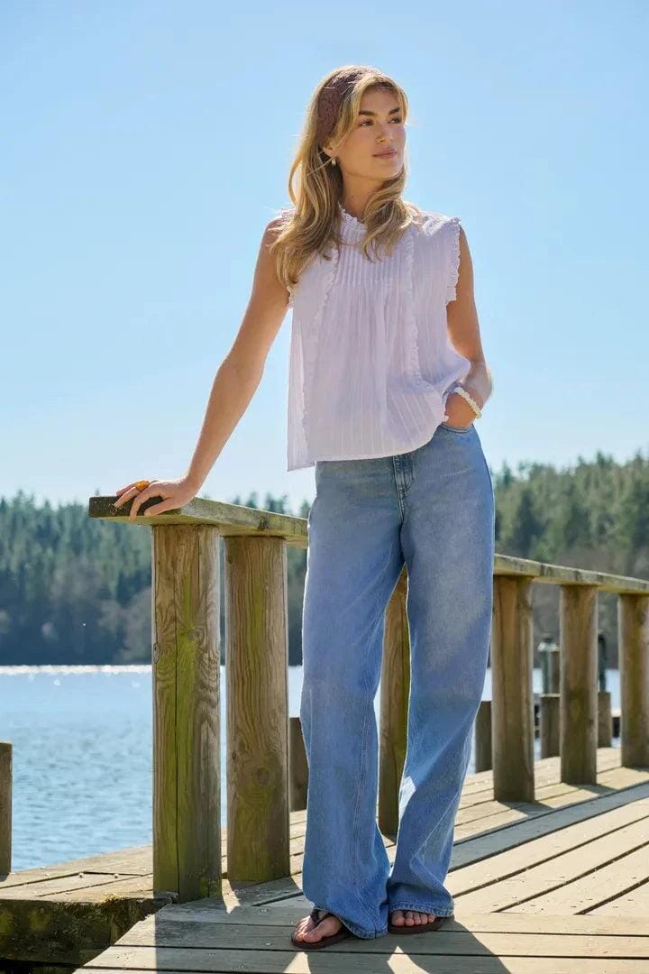 Only - Onlkieran S/L Emb Shirt - 4957773 Cloud Dancer Skjorter