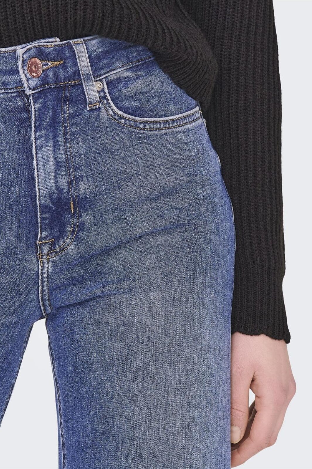 Only - Onlmadison Blush Wide Cro372 - 4117715 Medium Blue Denim Jeans