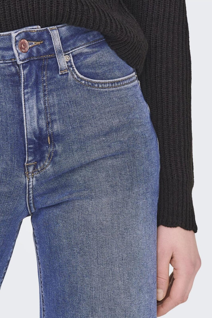 Only - Onlmadison Blush Wide Cro372 - 4117715 Medium Blue Denim Jeans