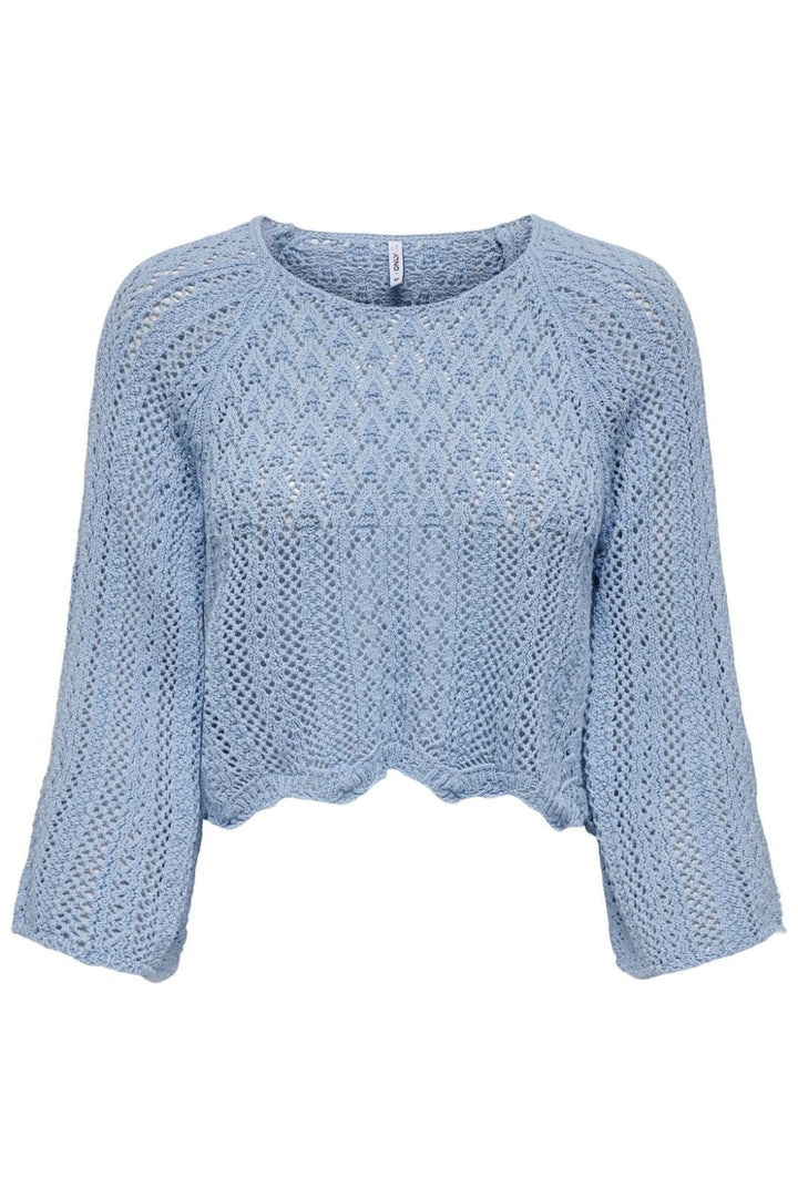 Only - Onlnola Life 3/4 Pullover Knt - 4067099 Light Blue