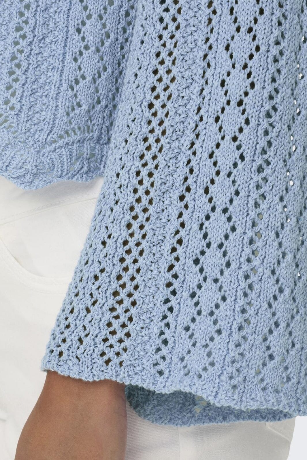 Only - Onlnola Life 3/4 Pullover Knt - 4067099 Light Blue