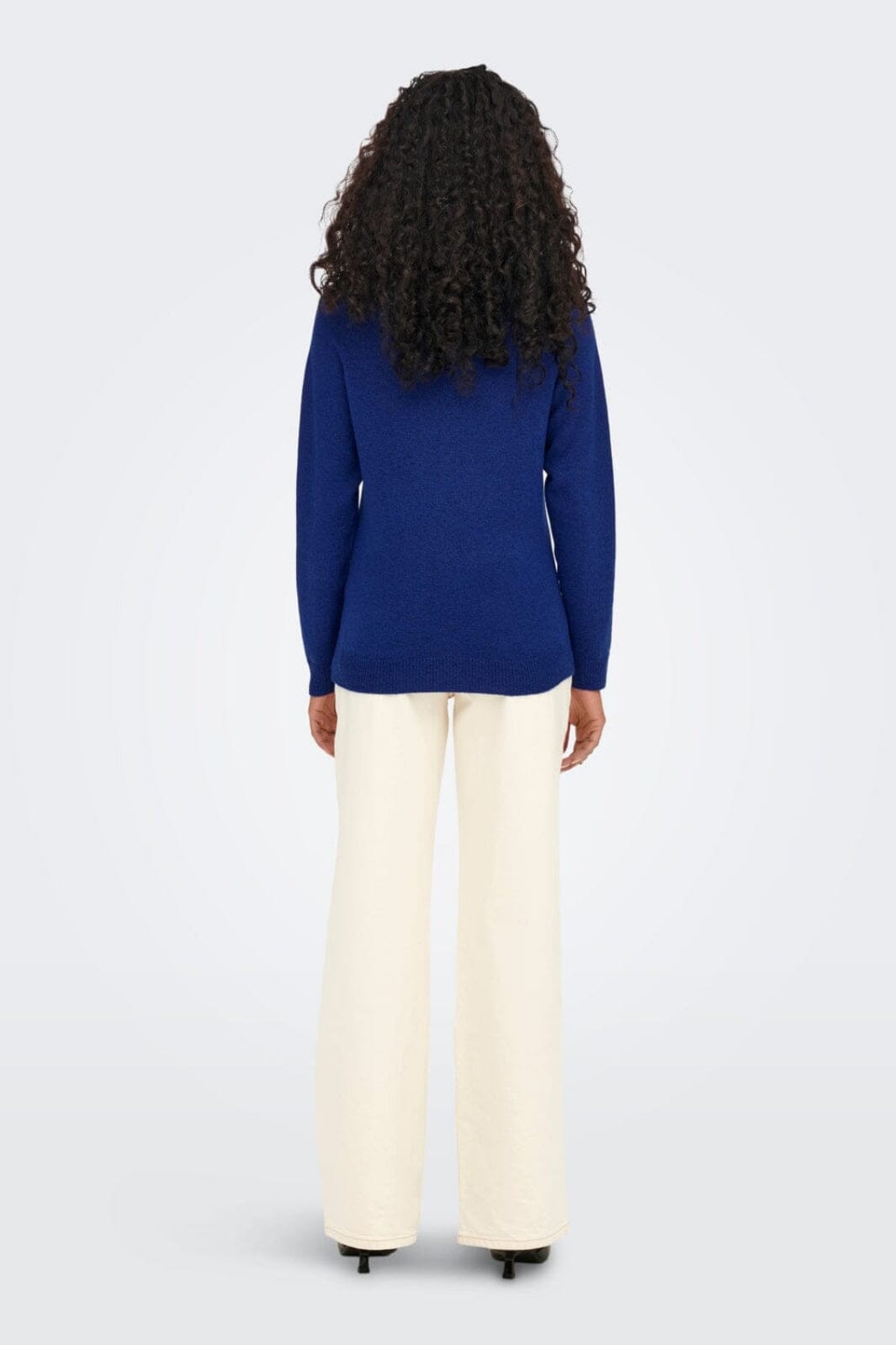 Only - Onlrica Life L/S Pullover Knt - 3951720 Surf The Web W. Melange Strikbluser