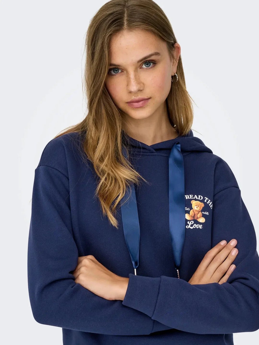 Only - Onlricky L/S Hood Box Swt - 4924855 Naval Academy Love + Naval Academy Sateen Strings Sweatshirts