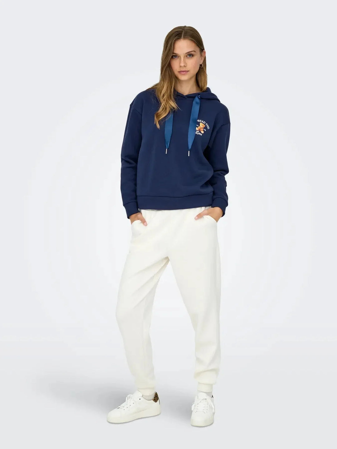 Only - Onlricky L/S Hood Box Swt - 4924855 Naval Academy Love + Naval Academy Sateen Strings Sweatshirts