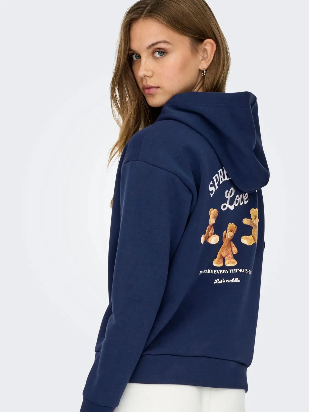 Only - Onlricky L/S Hood Box Swt - 4924855 Naval Academy Love + Naval Academy Sateen Strings Sweatshirts