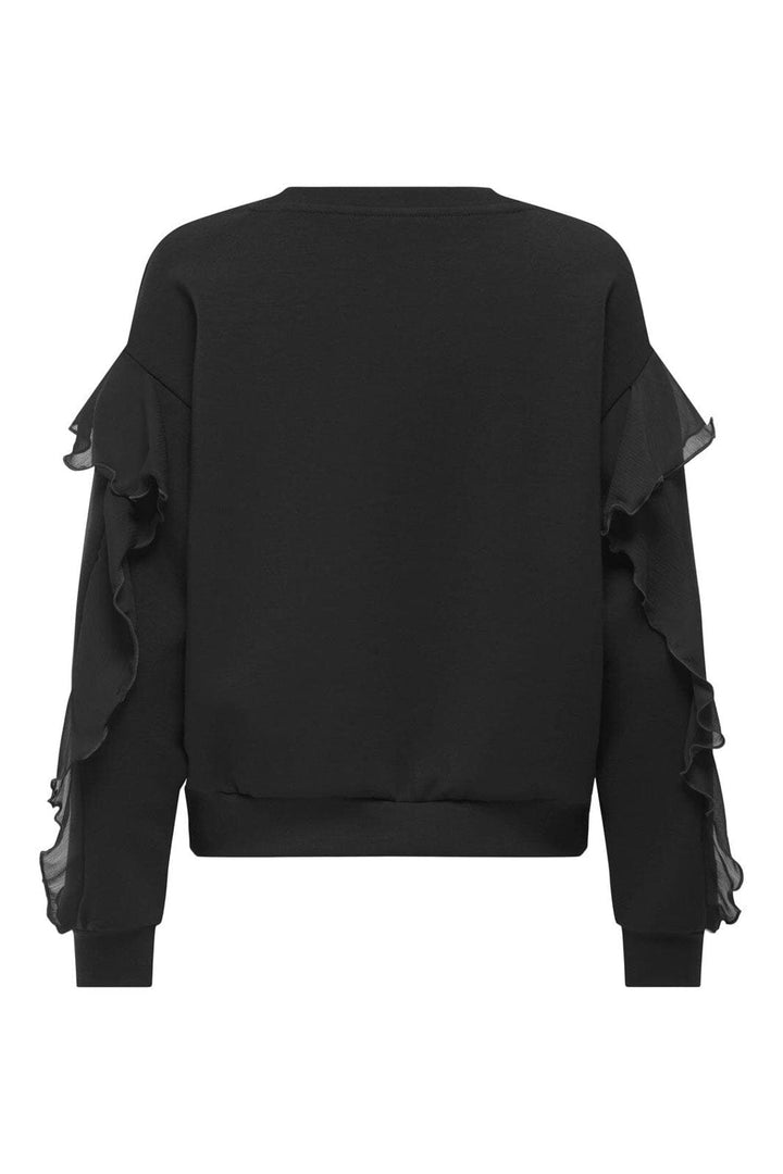 Only - Onlscarlet L/S Flounce Swt - 4957253 Black