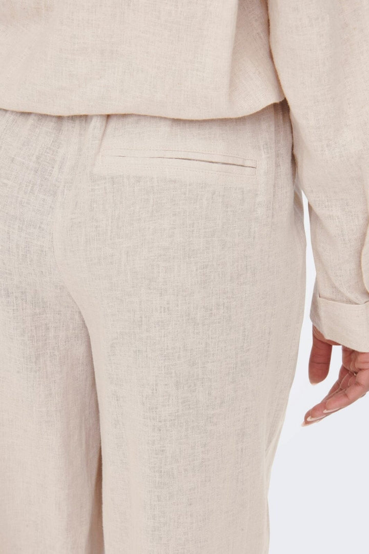 Only - Onltokyo Linen Blend Pant - 3996929 Moonbeam