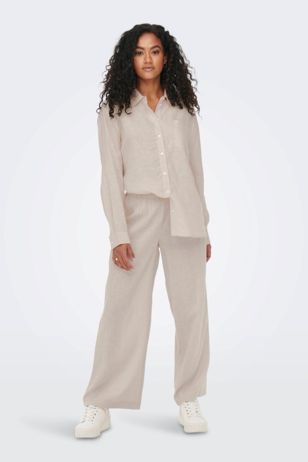 Only - Onltokyo Linen Blend Pant - 3996929 Moonbeam