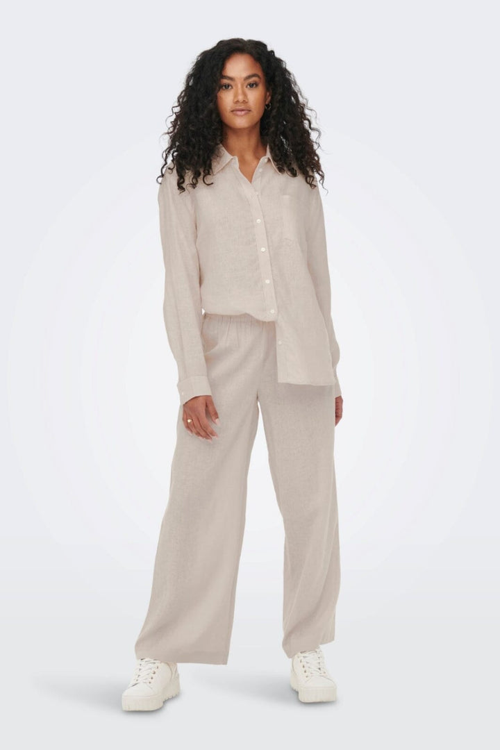 Only - Onltokyo Linen Blend Pant - 3996929 Moonbeam