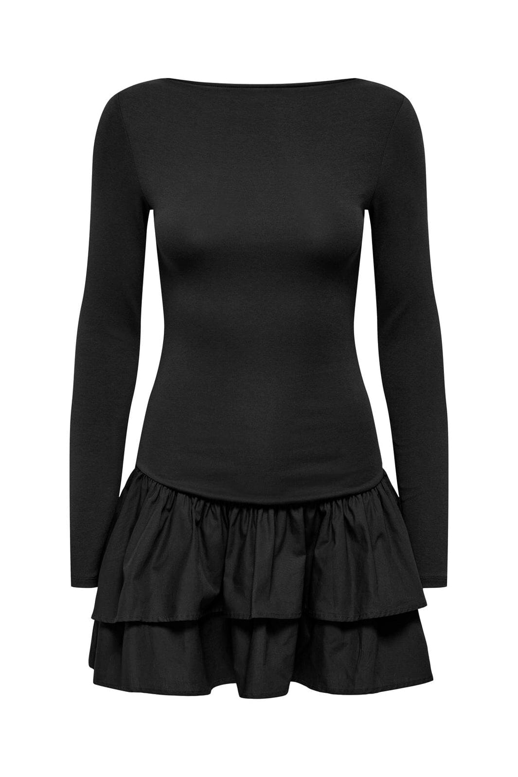 Only - Onlvega L/S Boatneck Mix Dress Box - 4978821 Black Black Woven Bottom