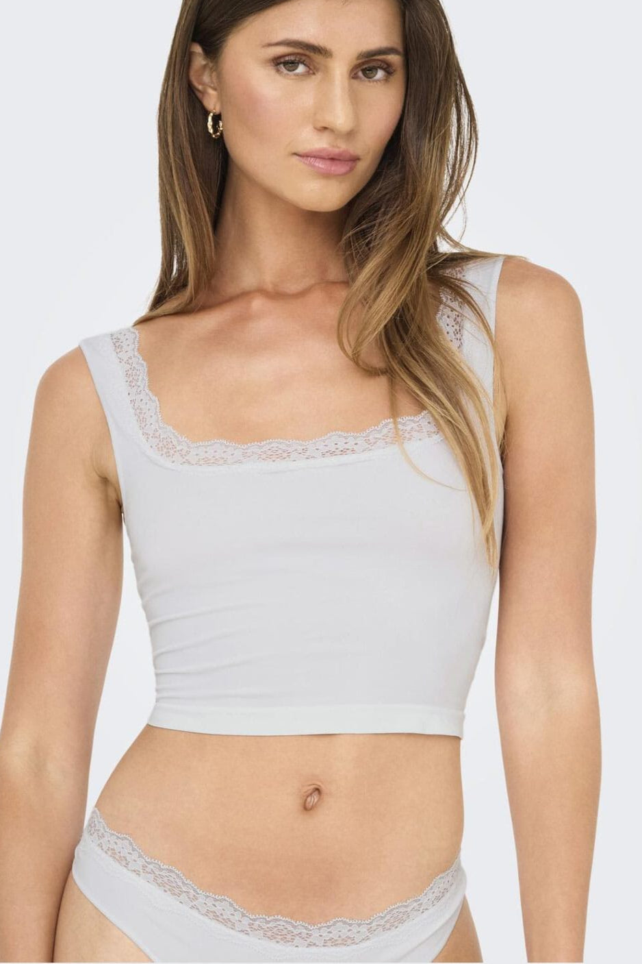 Only - Onlvicky Lace Singlet Square Neck Acc - 4816313 Bright White